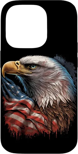 Vista 17 de Funda patriótica para iPhone 16 con diseño de ojos de águila calva americana