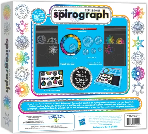 Vista 7 de Spirograph Scratch & Shimmer - Artes y manualidades, juguetes para niños, suministros de arte, suministros de manualidades, kit de dibujo, arte
