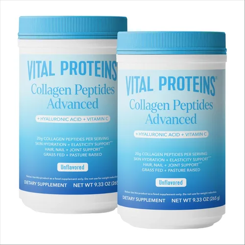 Vista 13 de Vital Proteins Péptidos de colágeno avanzados, péptidos hidrolizados con ácido hialurónico y vitamina C - Polvo sabor chocolate, 24.7 onzas