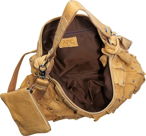 Vista 3 de Amerileather Bolso de cuero Miao (#1708-2), Marrón