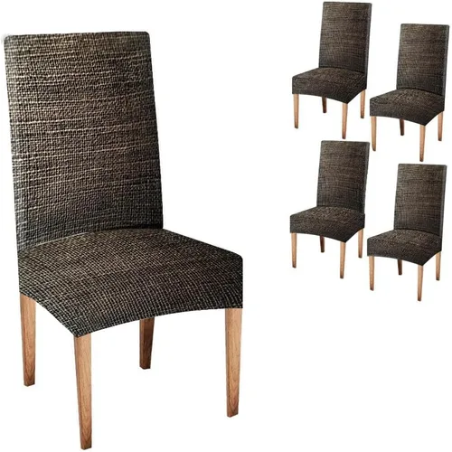 Vista 38 de TOMWISH Juego de 2 fundas para sillas de comedor, color turquesa y gris, fundas elásticas para sillas Parsons, de elastano, lavables, protectores