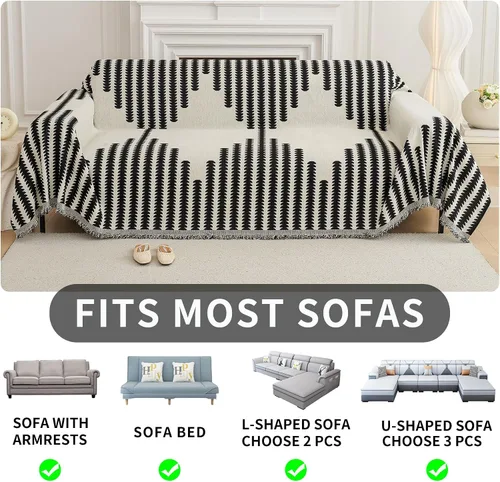 Vista 6 de HAOMAIJIA Fundas de Sofá Boho para Sofá de 2 Cojines - Amigable con Mascotas, Funda Suave y Gruesa Antideslizante para Perros - Protector de Muebles