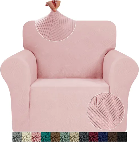 Vista 45 de JIVINE - Funda para sofá biplaza, 1 pieza elástica para sofá de 2 cojines, protector de muebles con parte inferior elástica para niños y mascotas