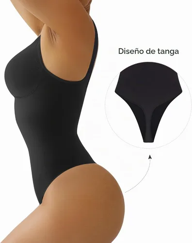 Vista 2 de SHAPERX Seamless Shapewear For Women Tummy Control Bodysuit Negro