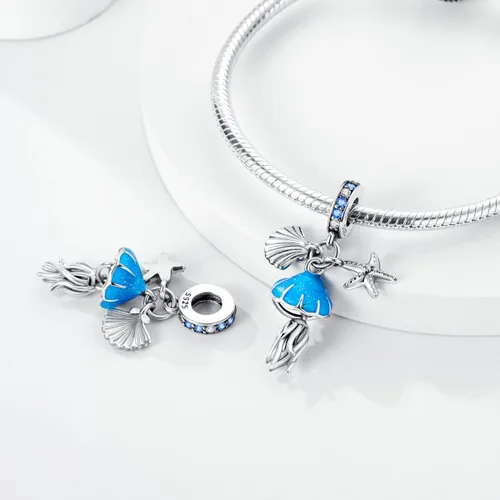 Vista 4 de Hapour Abalorios de plata de ley 925 aptos para pulseras de dije, dije de corazón de sol para mascotas, pulsera y collar, cuentas de joyería