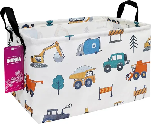 Vista 8 de Cesta de almacenamiento rectangular de tela con organizador de tela para juguetes, libros, ropa, regalos, mascotas - Perfecta para el hogar Rec