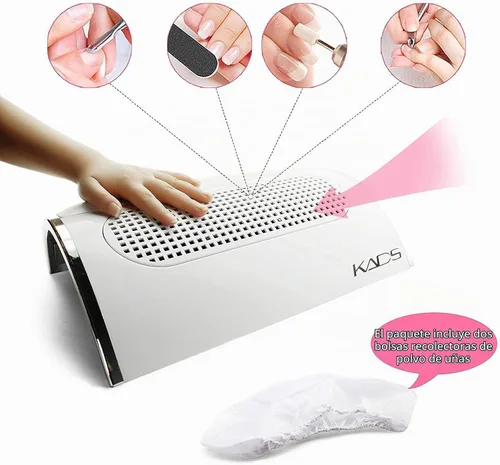 Vista 3 de KADS Colector de succión de polvo para arte de uñas, 3 ventiladores, potente herramienta de secado de uñas con 2 bolsas de recolección de polvo