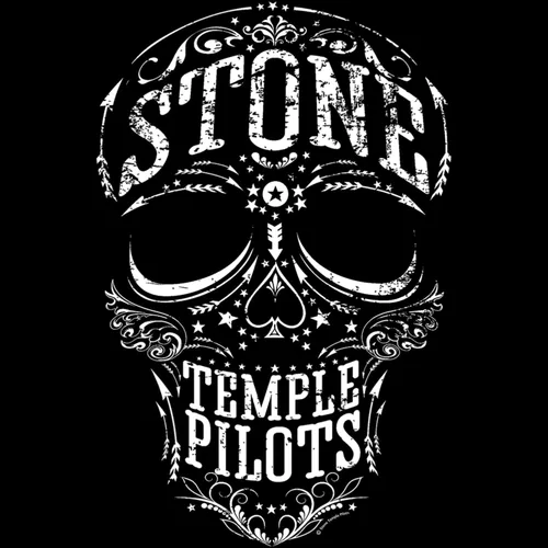 Vista 2 de Stone Temple Pilots Rock Band Skull Adult Short Sleeve T-Shirt Graphic Tee