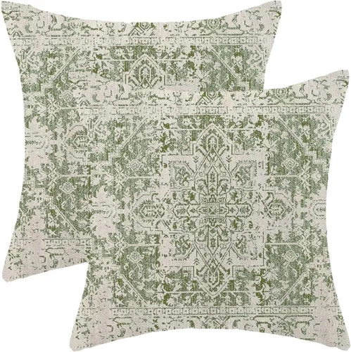 Vista 13 de Fundas de Almohada Antelope 16 x 16 Pulgadas Paquete de 2, Fundas de Almohadas Decorativas con Estampado de Piel de Animal de Lino para Exteriores