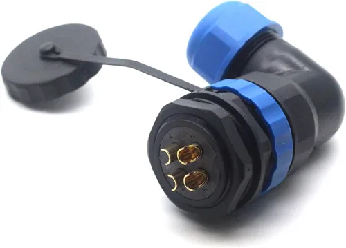 Vista 3 de SD28 2 pines ~ 26 pines codo con brida impermeable IP68 1.102 in Panel Mount Circular Aviación Cable Conector