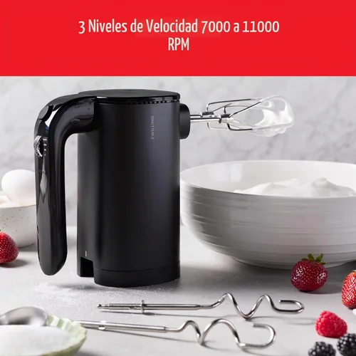 Vista 5 de ZWILLING Xtend - Juego de batidoras de mano inalámbricas, batidora de mano eléctrica de 3 velocidades con batidores y ganchos para masa, potente