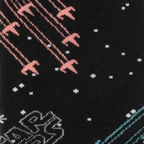 Vista 4 de Cufflinks Inc. Calcetines X-Wing Tie Fighter Battle para hombre, Negro