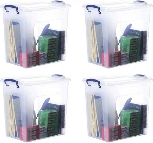 Vista 135 de Superio Mini contenedor de almacenamiento de plástico para crayón, suministros de arte y estuche de costura, organizador pequeño apilable