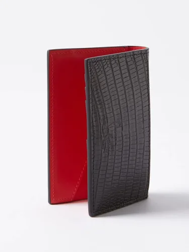 Vista 3 de Christian Louboutin Tarjetero de cuero negro Sifnos para hombre, Negro -, Tarjetero