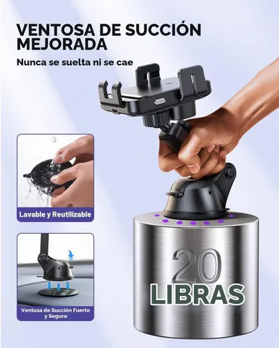 Vista 3 de JOYROOM Cargador inalámbrico para automóvil, cargador de coche Qi de carga rápida de 15W, soporte para teléfono con montaje, alineación de sujeción
