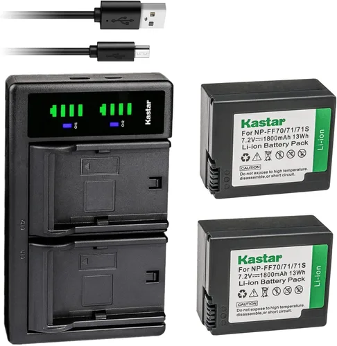 Vista 5 de Kastar NP-FF70 LTD2 - Cargador de batería USB compatible con Sony DCR-IP200K, DCR-IP210, DCR-IP210E, DCR-IP220, DCR-IP220E, DCR-IP220K, DCR-IP45