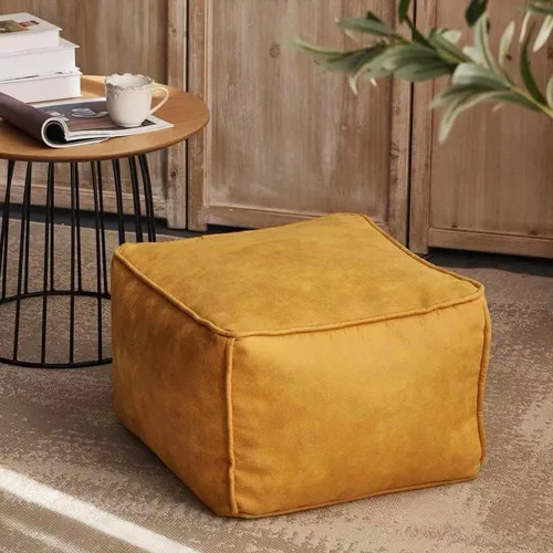 Vista 14 de Puf - Funda de sofá para puf (sin relleno), funda de sofá perezoso de doble asiento de piel de gamuza sintética, puf para sofá seccional, puf