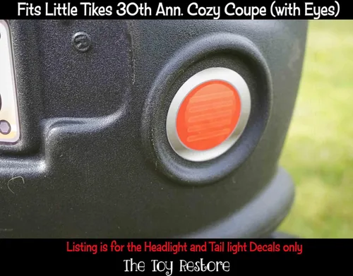 Vista 4 de Toy Restore - Calcomanías de repuesto para Little Tikes 30th Cozy Coupe Car Smooth Car y luces traseras