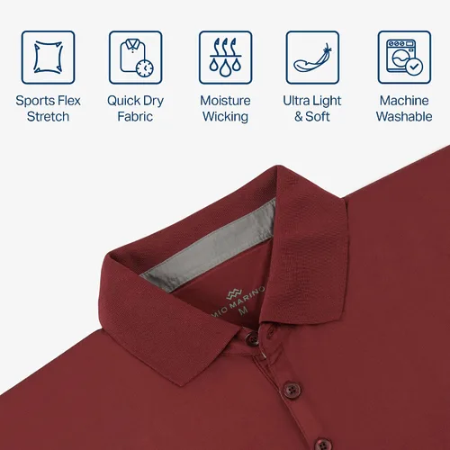 Vista 4 de Mio Marino - Polos de golf para hombre, ajuste seco, tela transpirable ultrafina