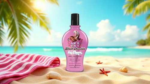 Vista 2 de Brown Sugar Double Dark Black Chocolate Ice Cream 400X Loción bronceadora avanzada Loción bronceadora - Fórmula de bronceado para interiores
