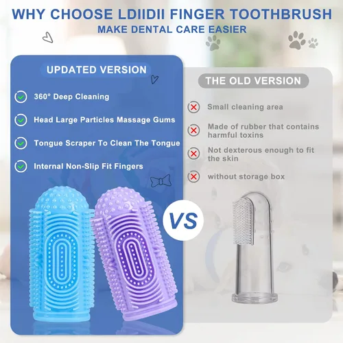 Vista 2 de Paquete de 8 cepillos de dientes para perros, kit de cepillado de dientes para perros, cepillo de dientes para limpieza de dientes y cuidado dental