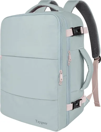 Vista 10 de Taygeer - Mochila de viaje para mujeres, mochila de cabina con puerto de carga USB y bolsa para zapatos, mochila TSA para laptop de 15.6 pulgadas