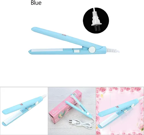 Vista 4 de Mini plancha de pelo, 2 en 1, mini plancha de pelo de cerámica turmalina, rizador de calor de plancha plana, plancha para alisar el cabello