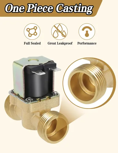 Vista 3 de Válvula de cierre de agua eléctrica normalmente cerrada, válvula magnética de solenoide eléctrico de latón, válvula de interruptor de entrada