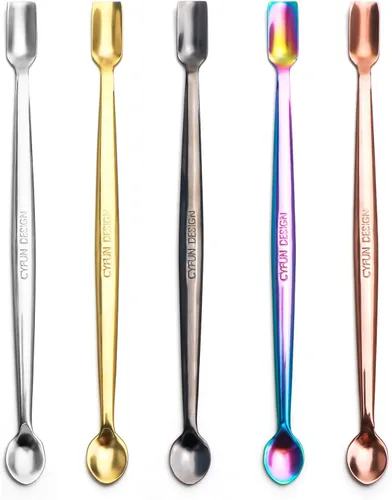 Vista 10 de Juego de 9 cucharas de acero inoxidable 304 para manualidades, álbumes de recortes, polvos de relieve con purpurina, lentejuelas y otros adornos
