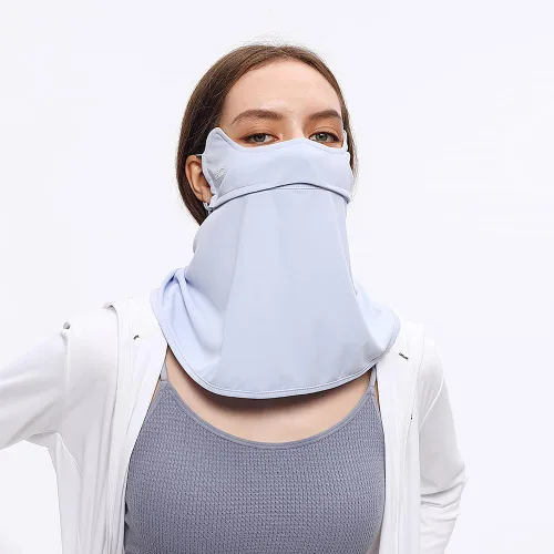Vista 4 de Polaina para el cuello, bufanda facial UPF 50+, pasamontañas, pañuelos de tela con bucles para las orejas