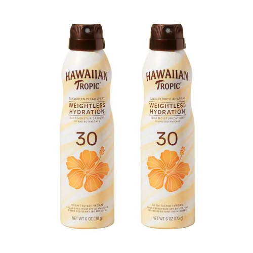 Vista 10 de Hawaiian Tropic - Protector solar en aerosol de hidratación sin peso SPF 15, 6 onzas (paquete de 2) Clear body sunscreen, Lightweight texture