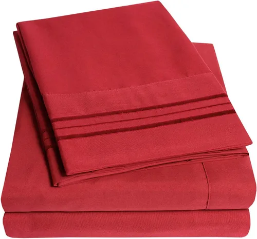 Vista 8 de Home Must Haves Juego de ropa de cama de lujo bordada de color liso 2000, extra suave, acogedor, bolsillo profundo de 12 pulgadas con fundas