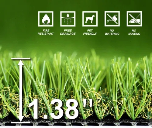 Vista 3 de Alfombra de césped artificial de 3 pies x 8 pies (24 pies cuadrados) sintética gruesa para césped Astro Turf Balcón, perfecta para interiores