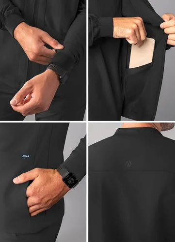 Vista 4 de Adar Addition Scrubs para hombre - Chaqueta médica con cremallera