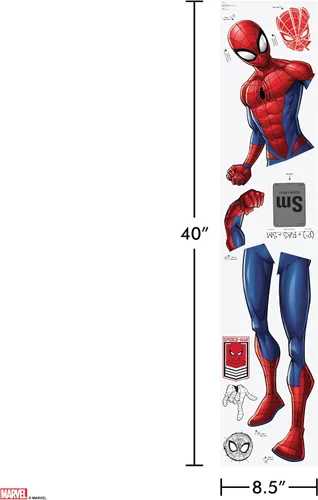 Vista 7 de Calcomanía de pared de Spider-Man de Marvel por Wall Palz, adhesivo de vinilo de 25' con interacción de realidad aumentada 3D, decoración temática