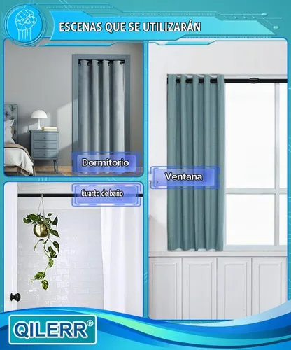 Vista 7 de Barras de tensión pequeñas de 16 a 28 pulgadas, barra de cortina corta ajustable, barras de tensión de resorte resistentes para ventanas, cortinas