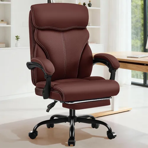 Vista 17 de AreShark Silla de oficina – Silla ejecutiva de escritorio cómoda transpirable con respaldo alto y soporte lumbar, silla ergonómica de cuero