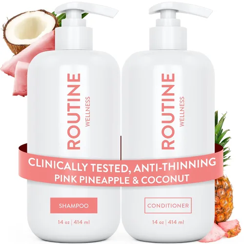 Vista 34 de Routine Wellness Set de champú y acondicionador antiadelgazamiento para el cabello adelgazante, bloqueador de biotina DHT para mujeres y hombres