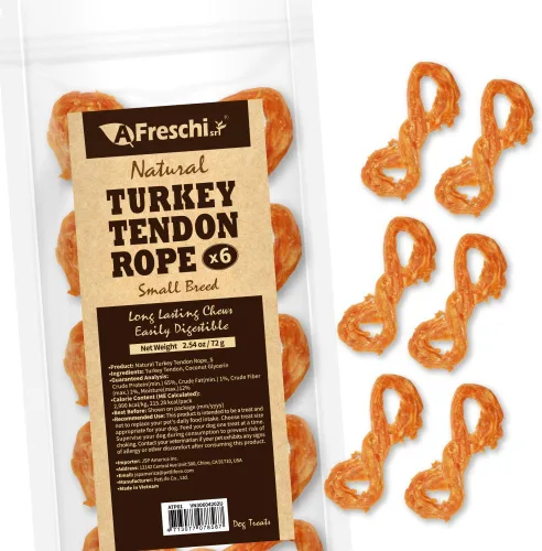 Vista 20 de A Freschi srl Tendones de pavo para perros, golosinas saludables para perros de origen estadounidense, masticables para cachorros sin piel cruda