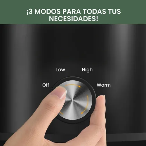 Vista 5 de HEYNEMO Olla de cocción lenta pequeña de 2 cuartos de galón, 3 temperaturas ajustables, olla de cerámica mejorada, fácil limpieza, reducción