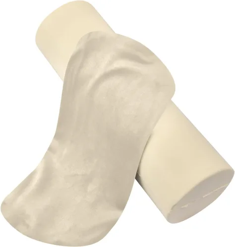 Vista 2 de Yuiboo Almohada de almohada de cuello pequeño beige decorativa de 5.5 x 17 pulgadas, almohadas redondas pequeñas para sillas cilíndricas de espuma