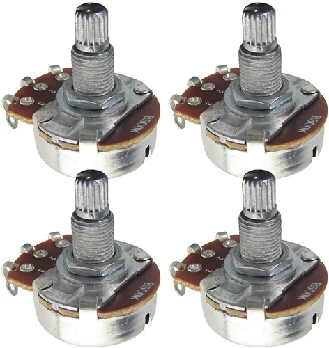 Vista 18 de FLEOR Potenciómetro cónico de audio con eje de 0.709 in, 4 piezas, tamaño completo, para guitarra, A250K