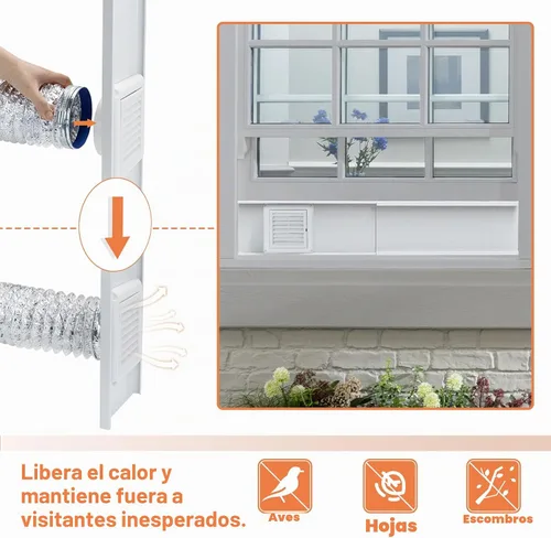 Vista 7 de GCGOODS Placas de sellado de ventana de ventilación de secadora para manguera de secadora de 4 pulgadas, kit de ventana de ventilación de secadora