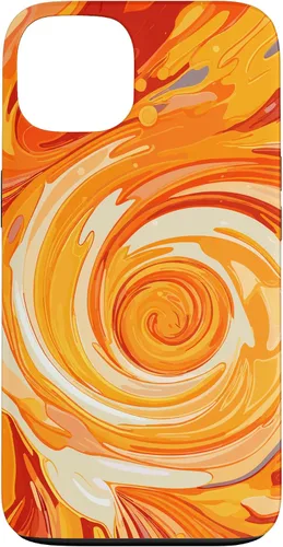 Vista 7 de iPhone 16 Swirl Orange Color Illustration Pattern Abstract Art Case