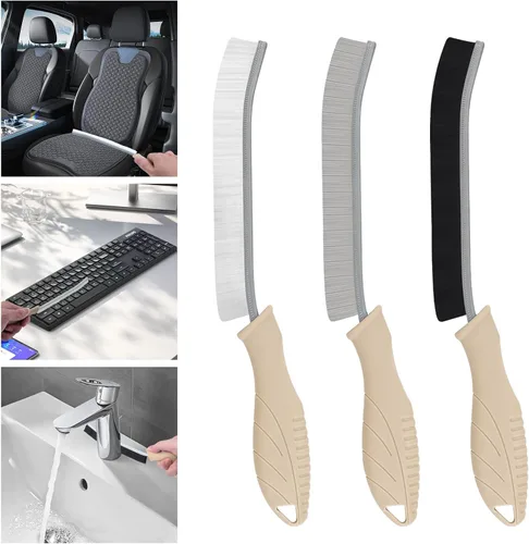 Vista 7 de TQRR Cleaning Brush Set 3 Pcs with Soft Bristle and Hard Bristle Crevice Negro