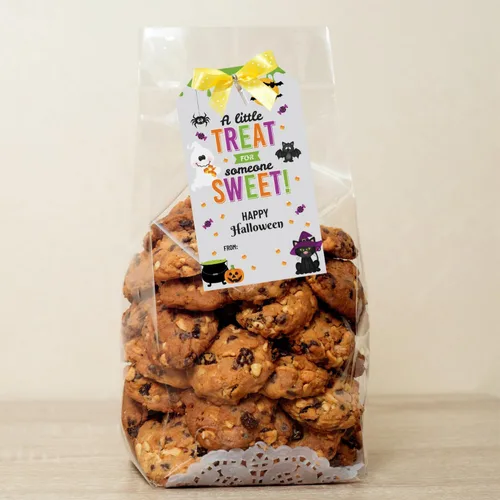 Vista 4 de 25 etiquetas de regalo de comida de Halloween para niños o adultos, etiquetas divertidas de vacaciones para galletas, dulces o regalos fabricados
