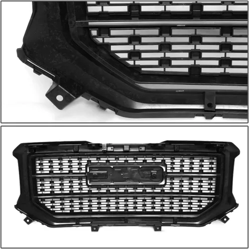 Vista 5 de Auto Dynasty Compatible con GMC Sierra 1500 ABS Denali Style parachoques delantero/parrilla de capó/parrilla (negro)