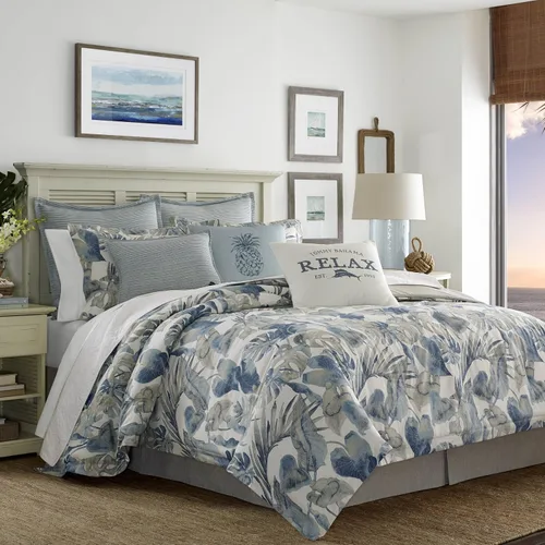 Vista 8 de Tommy Bahama - Juego de funda de edredón tamaño Queen, ropa de cama de algodón suave con fundas a juego, juego de ropa de cama tropical con reverso