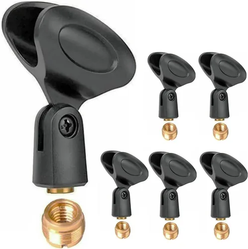 Vista 11 de 5 Core Microphone Mic Clip Holder for Mic Stand Universal Adjustable with 5/8" Male to 3/8" Female Screw Adapter Suitable for Handheld Microphones