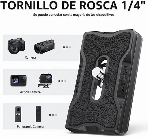 Vista 7 de K&F CONCEPT Aluminum Camera Tripod Quick Release Mounting Plate for Tripod Negro 1 paquete
